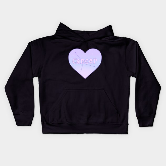 Cancer Constellation Heart Kids Hoodie by novembersgirl